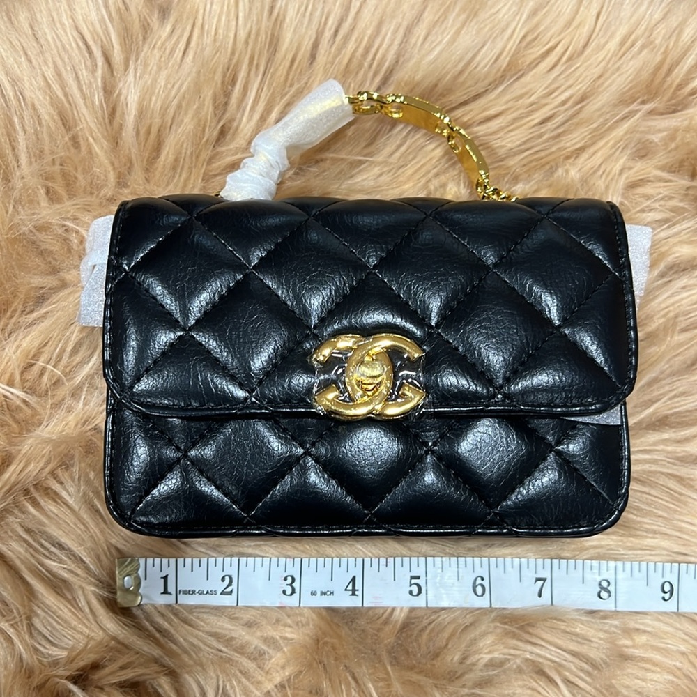 New❤️ Black Quilted Leather Bag( not authentic) no return - Picture 9 of 17